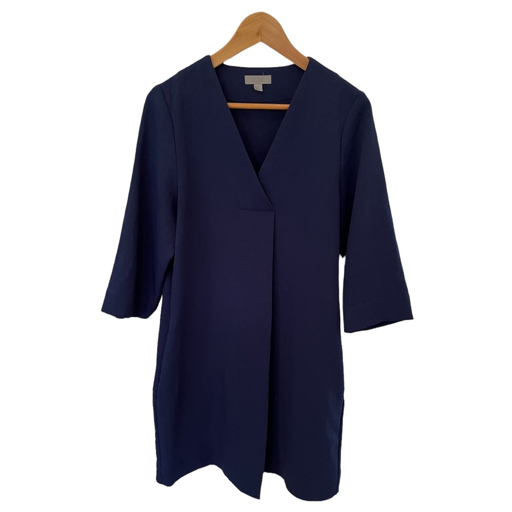 COS Blue/Purple V-Neck Tunic Dress